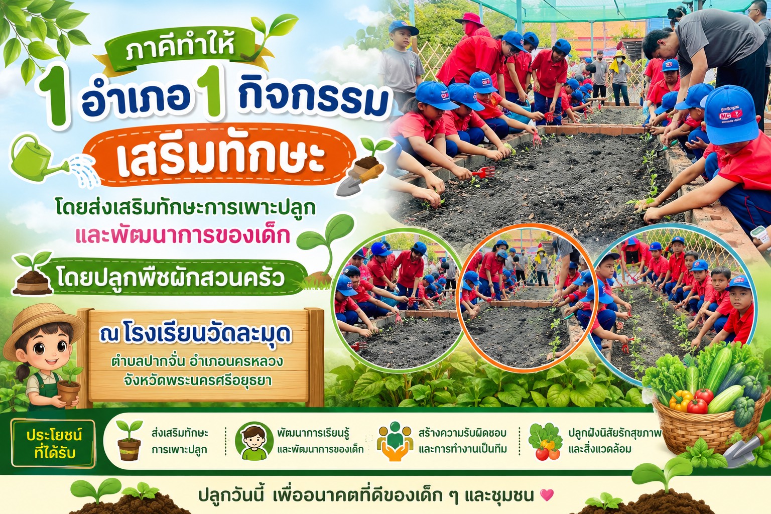 สพอ.นครหลวง ดำเนินกิจกรรม ภาคีทำให้ 1 อำเภอ 1 กิจกรรมเสริมทักษะ 